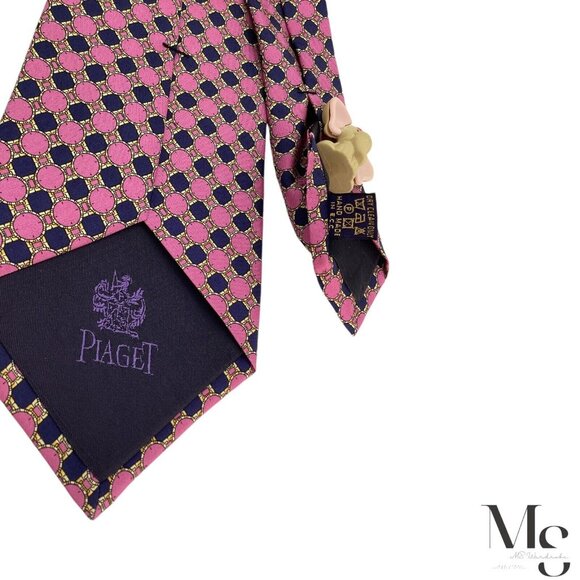 Piaget | Accessories | Piaget Pink Geometric Silk Tie Made  PIAGET Pink Geometric Silk Tie Made In Europe W: 3.75\